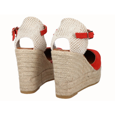 Viguera Alpargata Valenciana Cuña Alta Yute Rojo