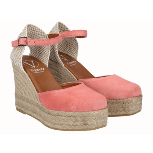Viguera Alpargata Valenciana Cuña Alta Yute Salmon