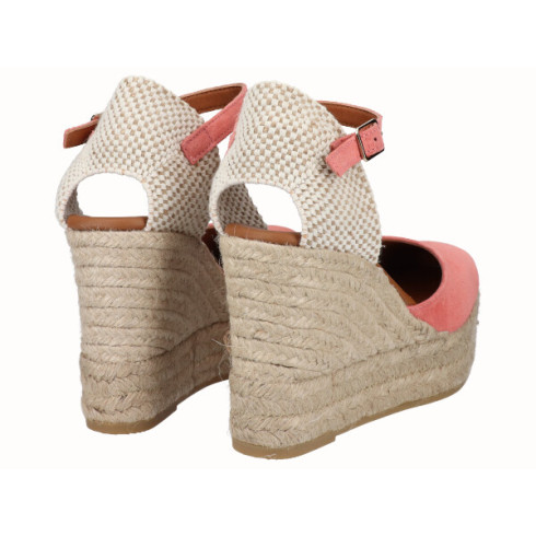 Viguera Alpargata Valenciana Cuña Alta Yute Salmon