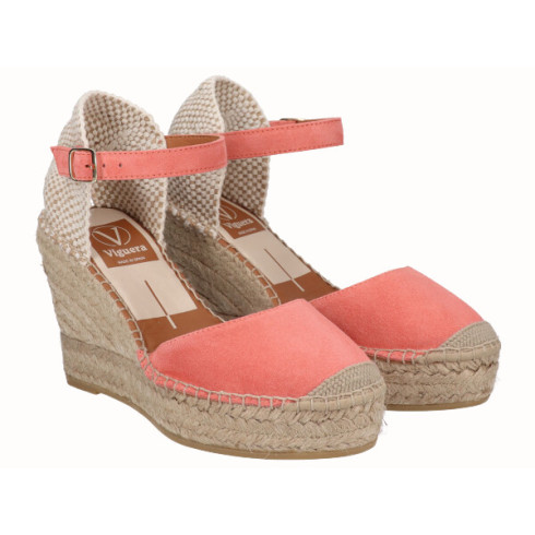 Viguera Alpargata Valenciana Cuña Alta Yute Salmón