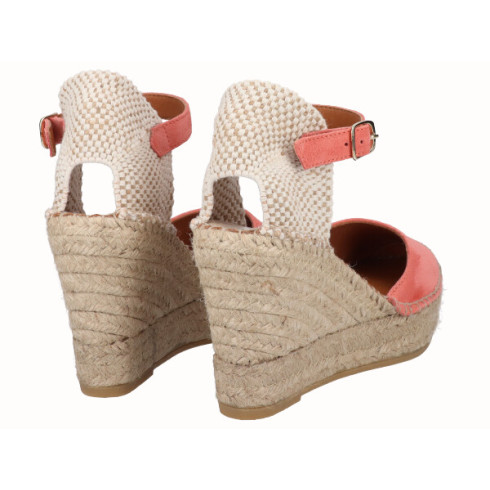 Viguera Alpargata Valenciana Cuña Alta Yute Salmón