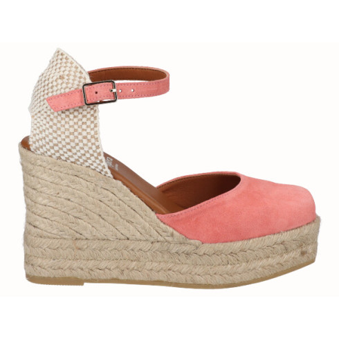 viguera Alpargata Valenciana Cuña Alta Yute Salmon