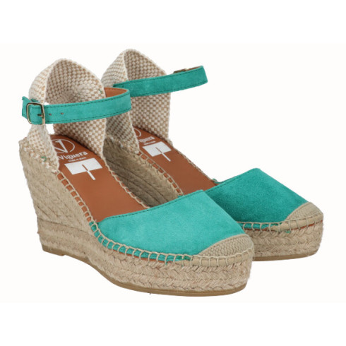 Viguera Alpargata Valenciana Cuña Alta Yute Verde