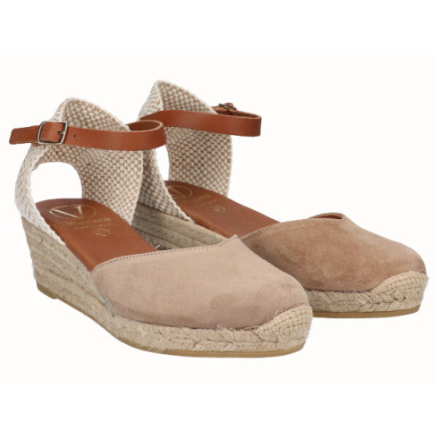Viguera Alpargata Valenciana Cuña Baja Yute Beig