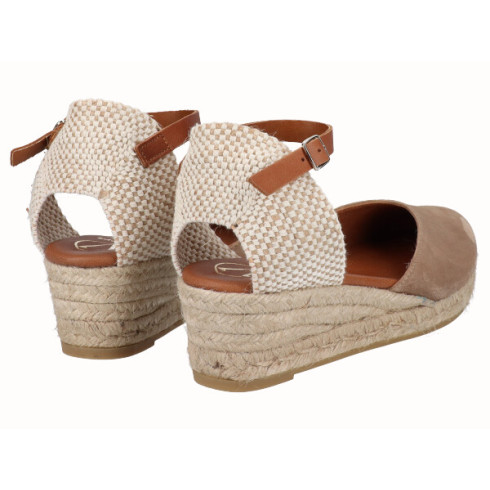 Viguera Alpargata Valenciana Cuña Baja Yute Beig