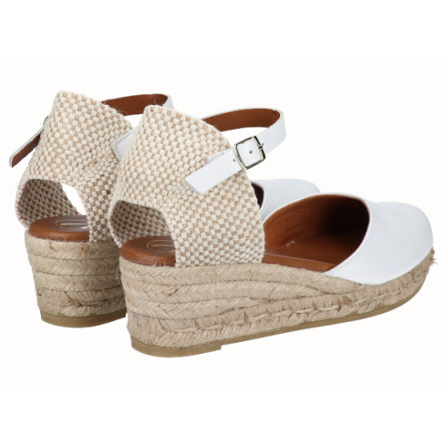 Viguera Alpargata Valenciana Cuña Baja Yute Blanco