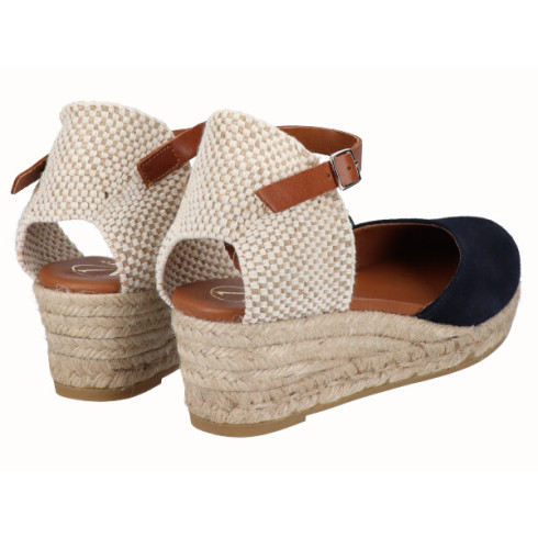 Viguera Alpargata Valenciana Cuña Baja Yute Marino