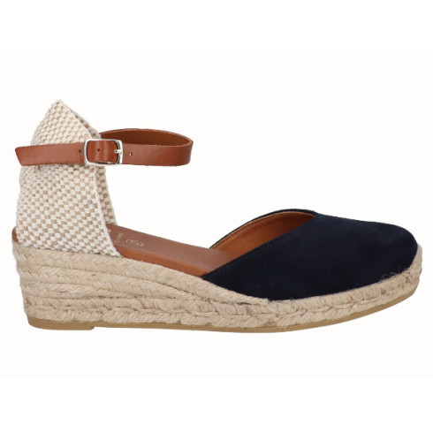 viguera Alpargata Valenciana Cuña Baja Yute Marino
