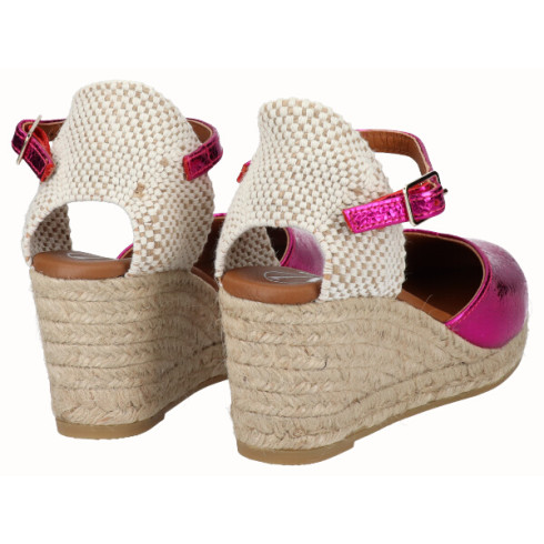 Viguera Alpargata Valenciana Cuña Media Fuxia