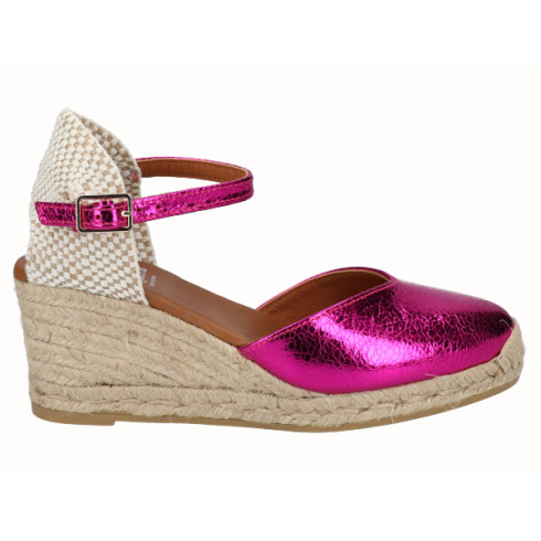 viguera Alpargata Valenciana Cuña Media Fuxia