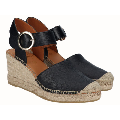 Viguera Alpargata Valenciana Cuña Media Negro