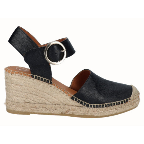 viguera Alpargata Valenciana Cuña Media Negro