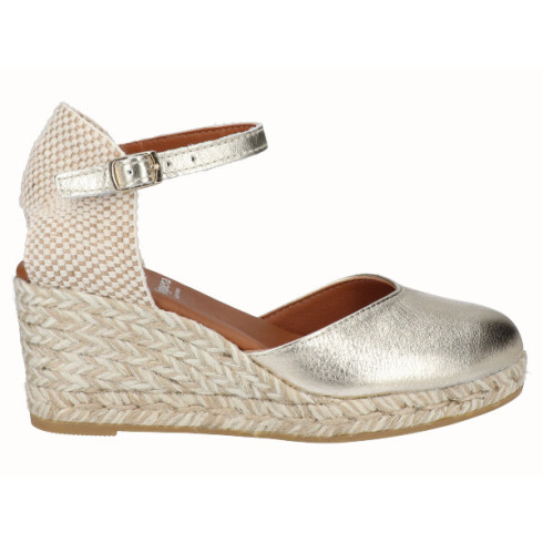 viguera Alpargata Valenciana Cuña Media Oro