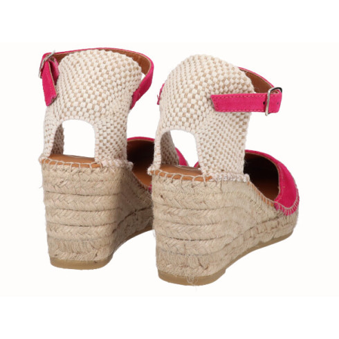 Viguera Alpargata Valenciana Cuña Media Yute Fuxia