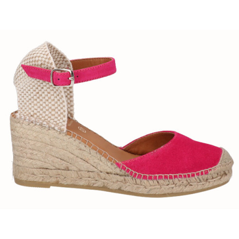 Viguera Alpargata Valenciana Cuña Media Yute Fuxia