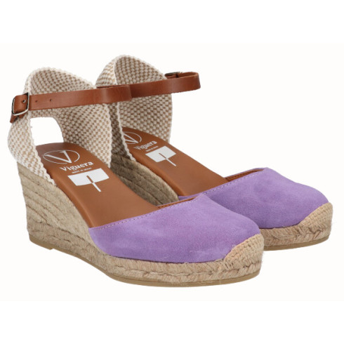 Viguera Alpargata Valenciana Cuña Media Yute Lila