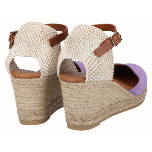 Viguera Alpargata Valenciana Cuña Media Yute Lila