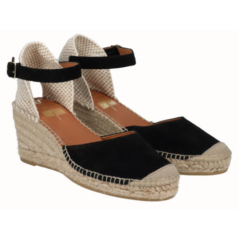 Viguera Alpargata Valenciana Cuña Media Yute Negro