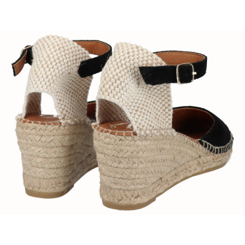 Viguera Alpargata Valenciana Cuña Media Yute Negro