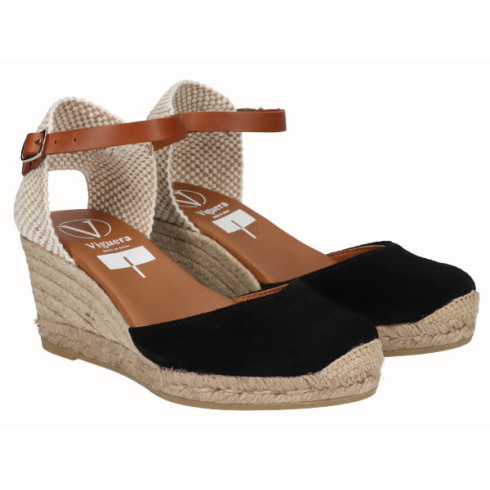 Viguera Alpargata Valenciana Cuña Media Yute Negro