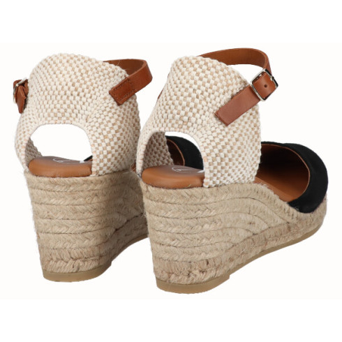 Viguera Alpargata Valenciana Cuña Media Yute Negro