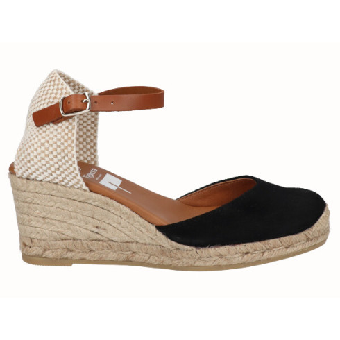 viguera Alpargata Valenciana Cuña Media Yute Negro