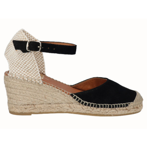 viguera Alpargata Valenciana Cuña Media Yute Negro