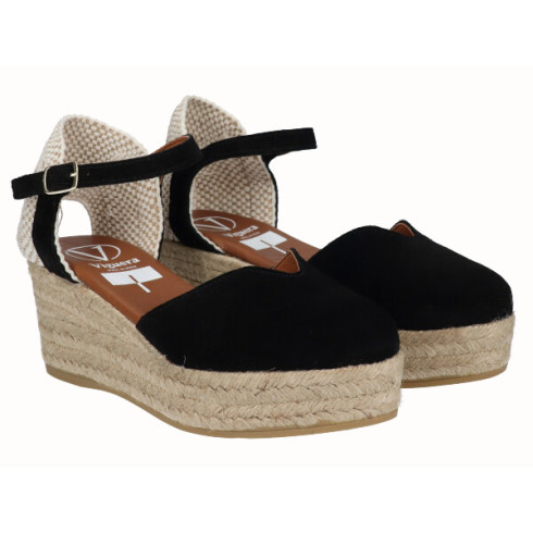 Viguera Alpargata Valenciana Plataforma Negro