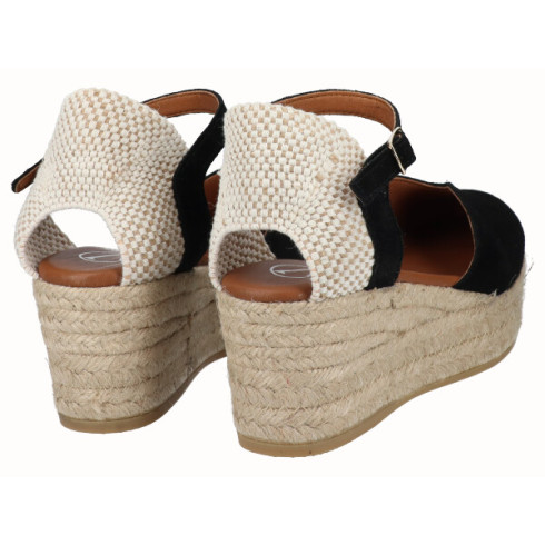 Viguera Alpargata Valenciana Plataforma Negro