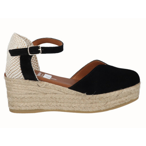 Viguera Alpargata Valenciana Plataforma Negro