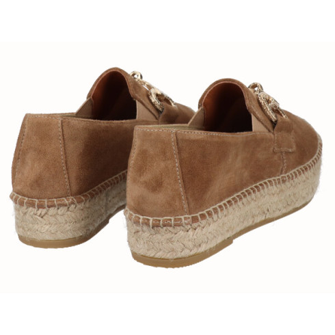 Viguera Alpargata Yute Plataforma Piel Cuero