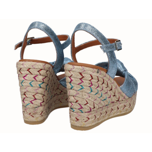 Viguera Sandalia Cuña Alta Yute Fantasía Jeans