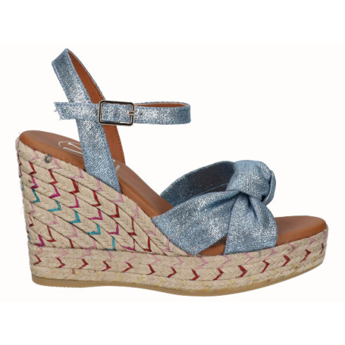 Viguera Sandalia Cuña Alta Yute Fantasía Jeans