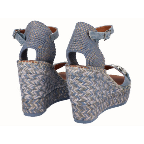 Viguera Sandalia Cuña Alta Yute Vaquero