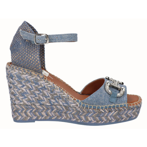 Viguera Sandalia Cuña Alta Yute Vaquero