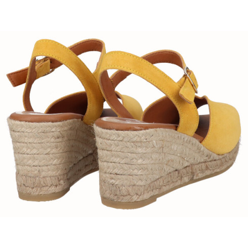 Viguera Sandalia Cuña Media Yute Amarillo