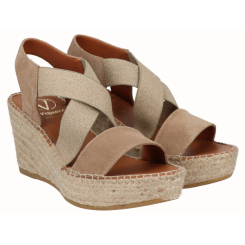 Viguera Sandalia Cuña Media Yute Beig