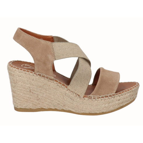 Viguera Sandalia Cuña Media Yute Beig