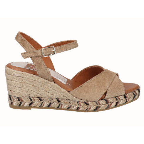 viguera Sandalia Cuña Media Yute Beig