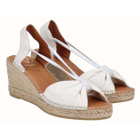 Viguera Sandalia Cuña Media Yute Blanco