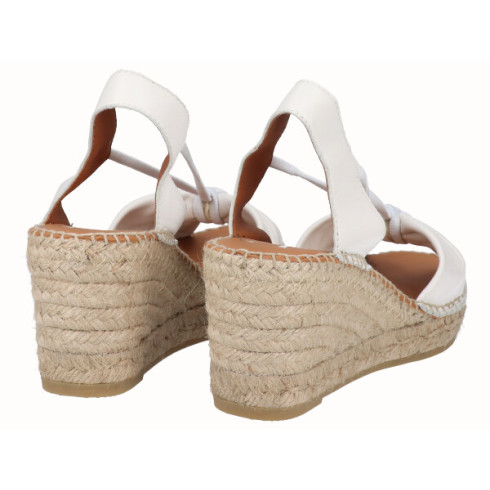 Viguera Sandalia Cuña Media Yute Blanco