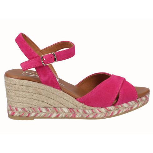viguera Sandalia Cuña Media Yute Fuxia
