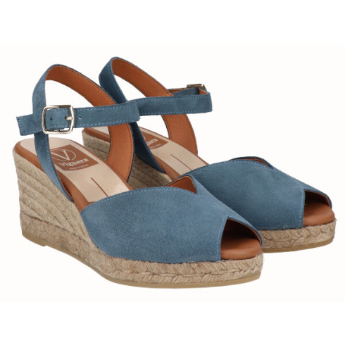 Viguera Sandalia Cuña Media Yute Jeans