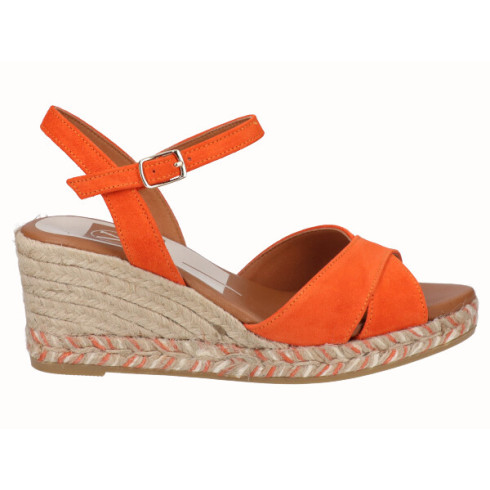 Viguera Sandalia Cuña Media Yute Naranja