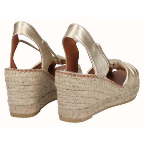 Viguera Sandalia Cuña Media Yute Platino