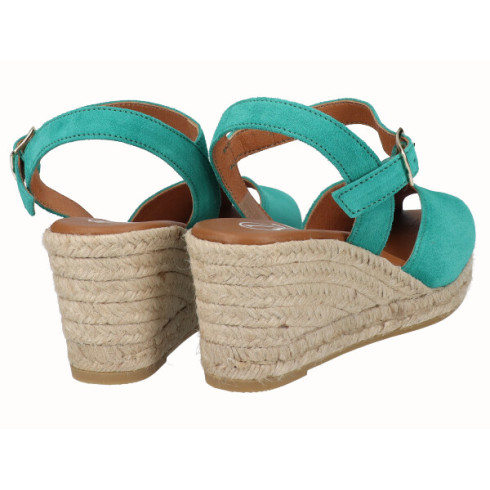 Viguera Sandalia Cuña Media Yute Verde