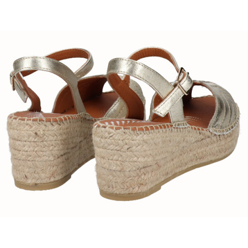 Viguera Sandalia Cuña YuteFlex Oro