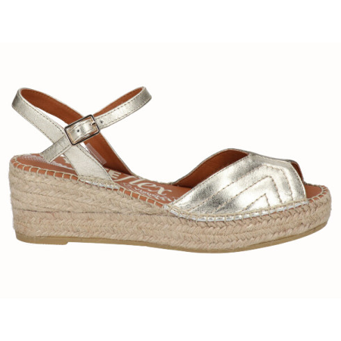 Viguera Sandalia Cuña YuteFlex Oro