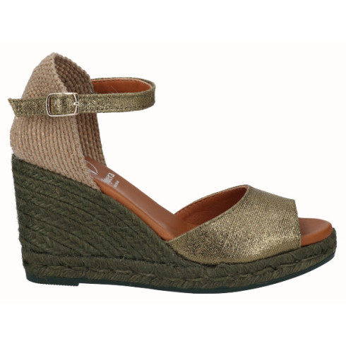 Viguera Sandalia Yute Cuña Alta Kaki