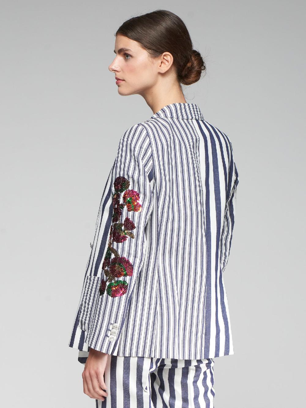 Vilagallo CHAQUETA BORDADO LENTEJUELAS RAYA CONTRASTE